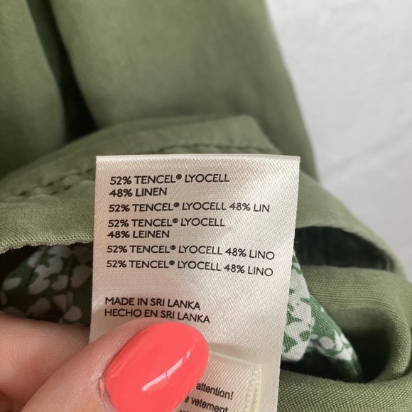 Anthropologie Linen Aviator Tencel Lyocell Green Jacket size Medium - Picture 10 of 13
